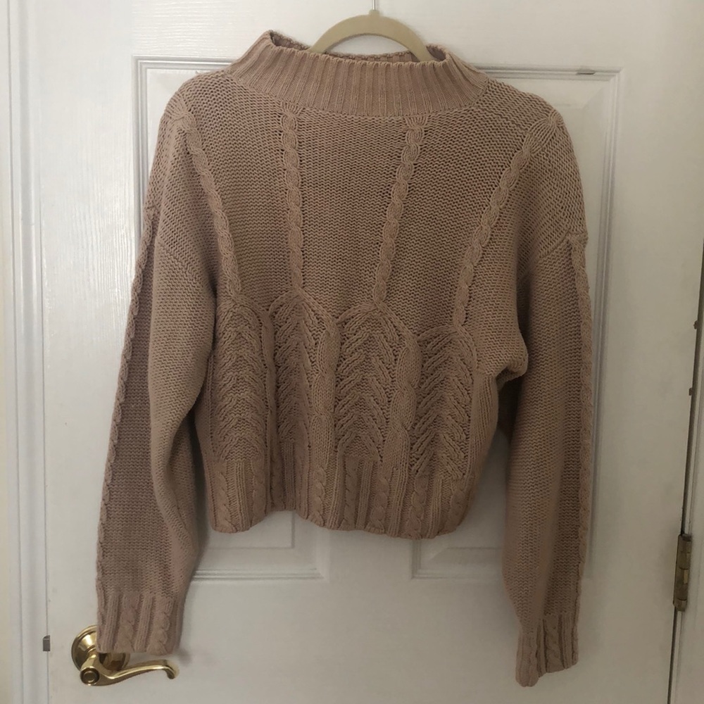Beige cable knit sweater